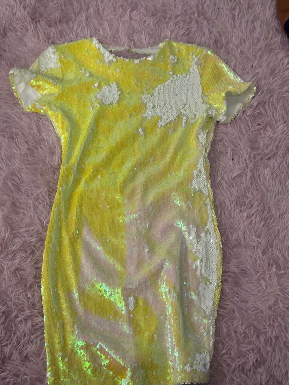 superdown Yellow Iridescent Sequin Dress